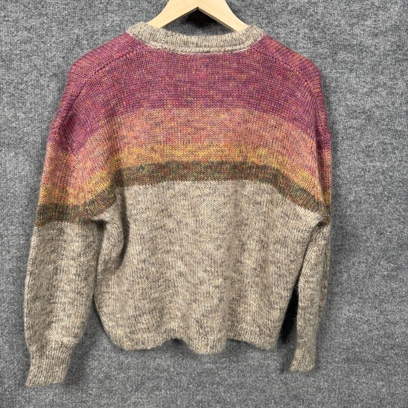 Sundry Womens Size 0 Cardigan Sweater Gray Pink Mohair Nylon Wool Blend V Neck - Picture 2 of 8